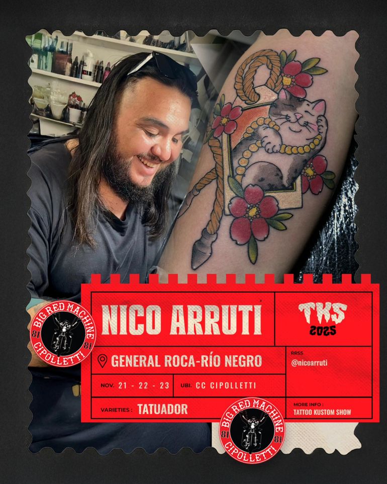 El tatuador Nico Arruti de General Roca. 