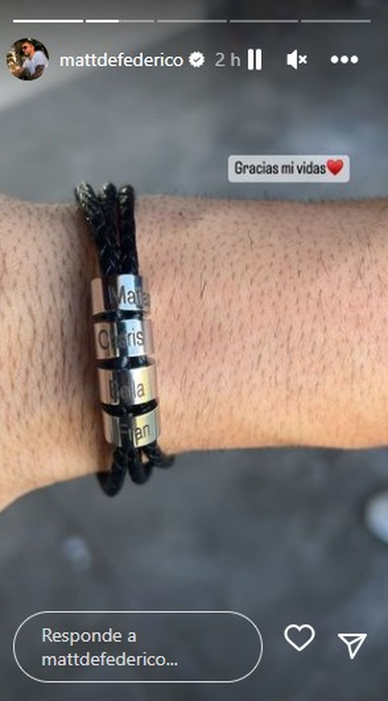 Matías Defederico les agradeció a sus hijas el regalo que preparó para él Cinthia Fernández.