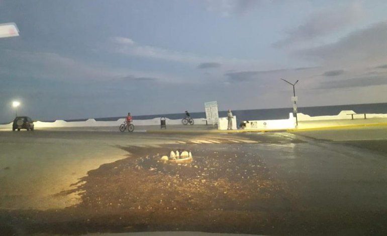 El líquido cloacal escurrió por un badén que opera como desagüe fluvial que deriva directamente en la playa.