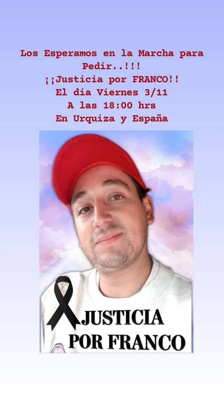 La imagen de Franco recorre las redes sociales y su familia pide el acompañamiento.&nbsp;