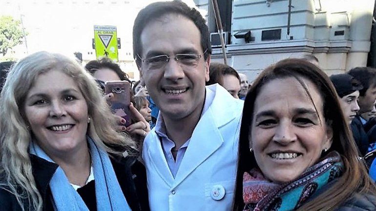Rodríguez Lastra y Cecilia Pando durante un acto en Buenos Aires. 