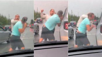 locura: se agarraron a las pinas en la puerta del colegio de los hijos