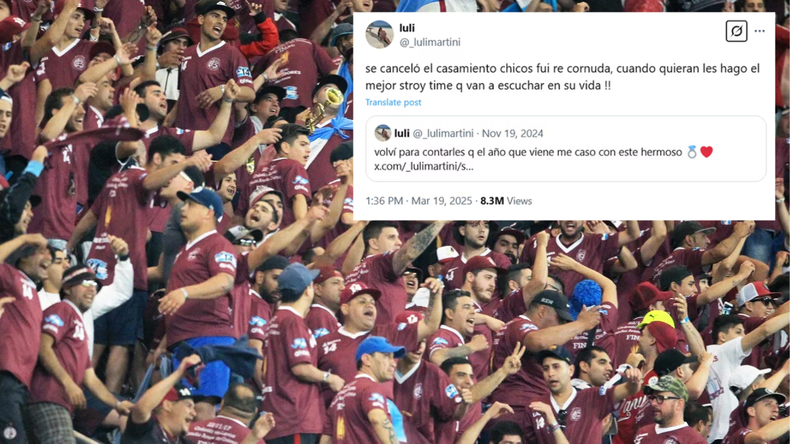 El descargo de la joven se hizo viral y llegó hasta la cuenta oficial del club que es hincha.