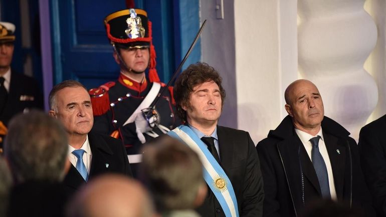 Javier Milei participó en la madrugada del acto del 9 de julio en Tucumán