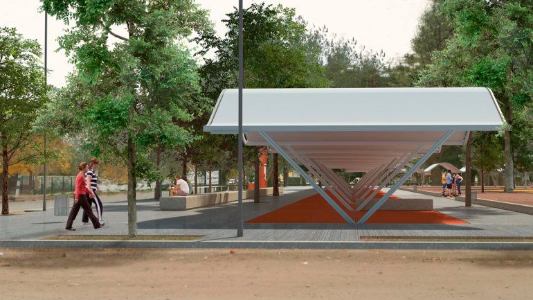 Los módulos proyectados por los alumnos de Arquitectura de la Uflo pueden instalarse en cualquier plaza.