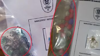 Las drogas secuestradas a la mujer que había ido a visitar a un preso del Penal de Cipolletti.&nbsp;