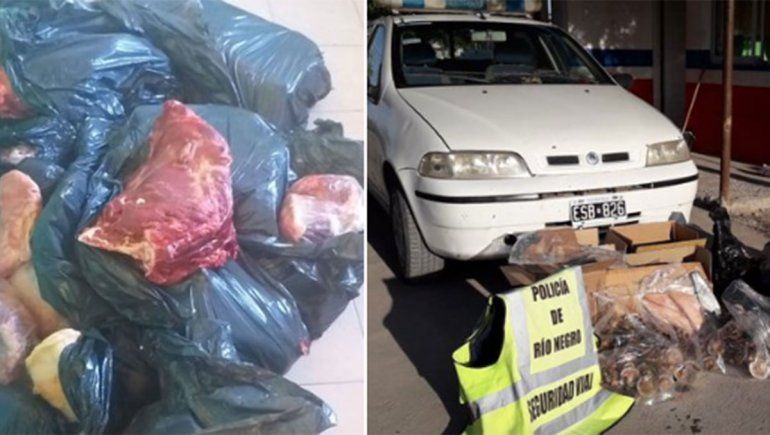 Traía un Fluence cargado de carne pero no pudo pasar