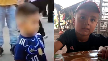 El pequeño llevaba puesta una camiseta de la selección argentina. | LMCipolletti.com El pequeño llevaba puesta una camiseta de la selección argentina.