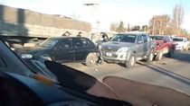 video: un choque en cadena en ruta 151 y casi en simultaneo otro en ruta 22