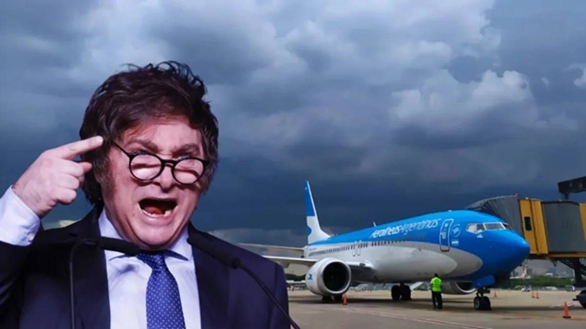Javier Milei dijo que entregará Aerolíneas Argentinas a sus empleados si no logra privatizarla