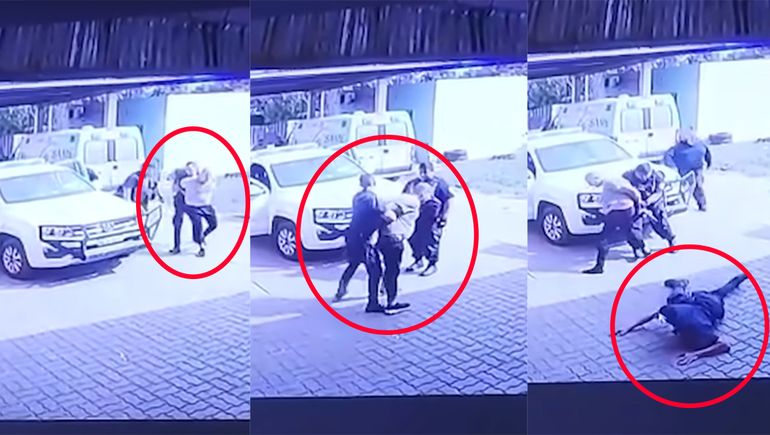 Video: hombre esposado le sacó el arma a un policía y le disparó