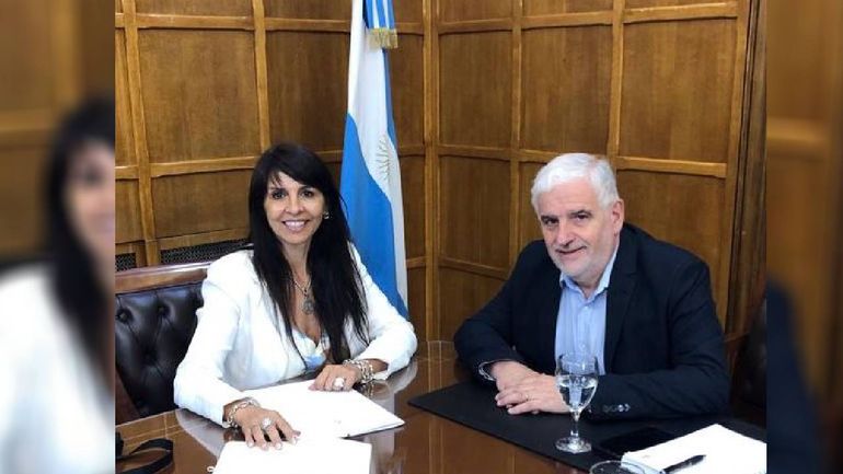 Lorena Villaver se reunió con Vilella por la producciín rionegrina. Foto: gentileza
