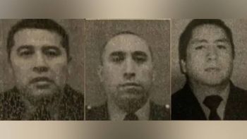 (De izquierda a derecha) comisario Miguel Ángel Taka Muñoz; sargento Christian Damián Sangre Navarro y el oficial principal Pablo Ángel Van Dame García Saldías. En el caso de Muñoz, insistió por su auto secuestrado y logró su restitución.