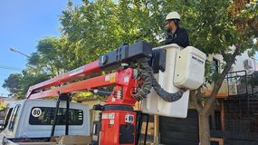 Los trabajos de recambios de luminaria comenzaron este lunes en distintos sectores de la ciudad. Foto: Gentileza. | LMCipolletti.com Los trabajos de recambios de luminaria comenzaron este lunes en distintos sectores de la ciudad. Foto: Gentileza.