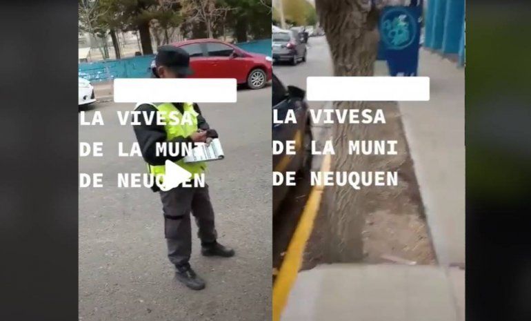 Polémico video: ¿le pintaron el cordón para hacerle una multa?