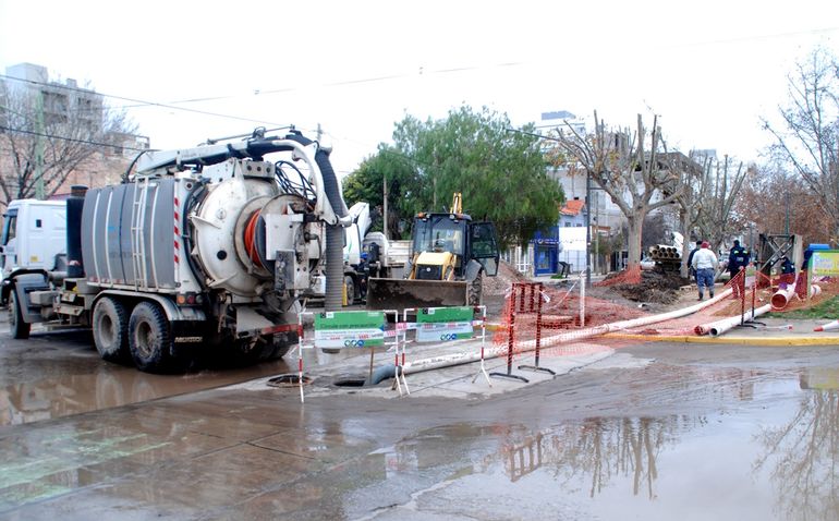 Obra de Aguas Rionegrinas. Foto: Antonio Spagnuolo