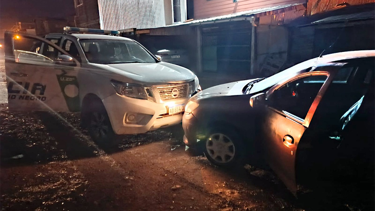 Una imagen de la persecución y de locos que se vivió en Bariloche. Hay dos detenidos.