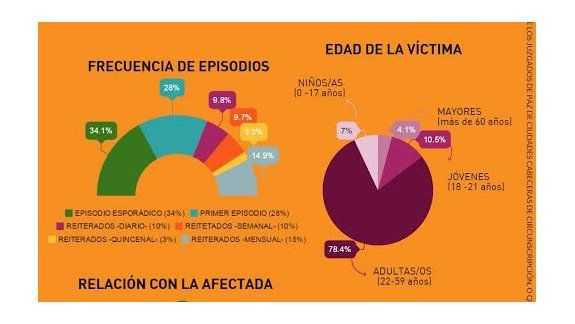 Juzgados de Paz: nueva infografía con datos de violencia doméstica