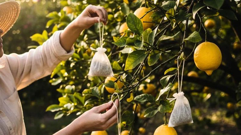 Además de decorar las ramas del limonero, colcar saquitos de té en tu limonero lo ayudará a crecer sano y reluciente. | LMCipolletti.com Además de decorar las ramas del limonero, colcar saquitos de té en tu limonero lo ayudará a crecer sano y reluciente.