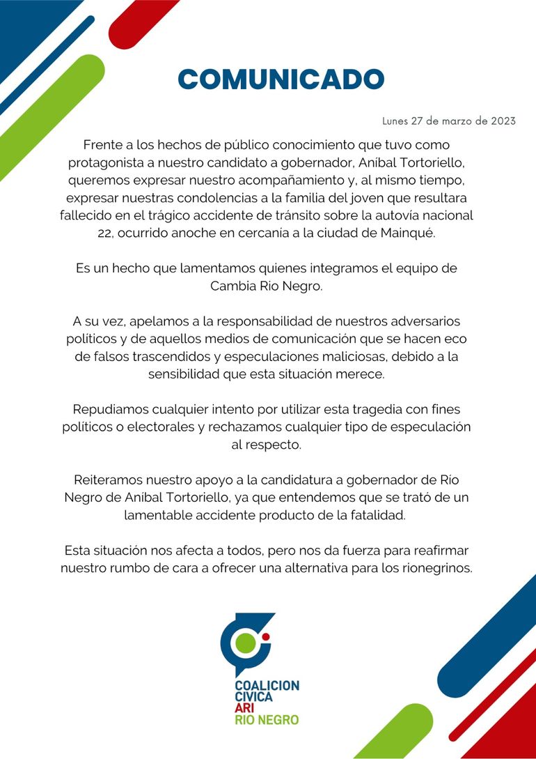 Desde el ARI hablaron sobre el trágico accidente: 