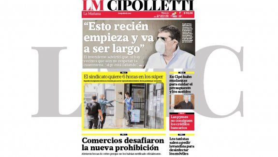 la edicion impresa de lm cipolletti de hoy