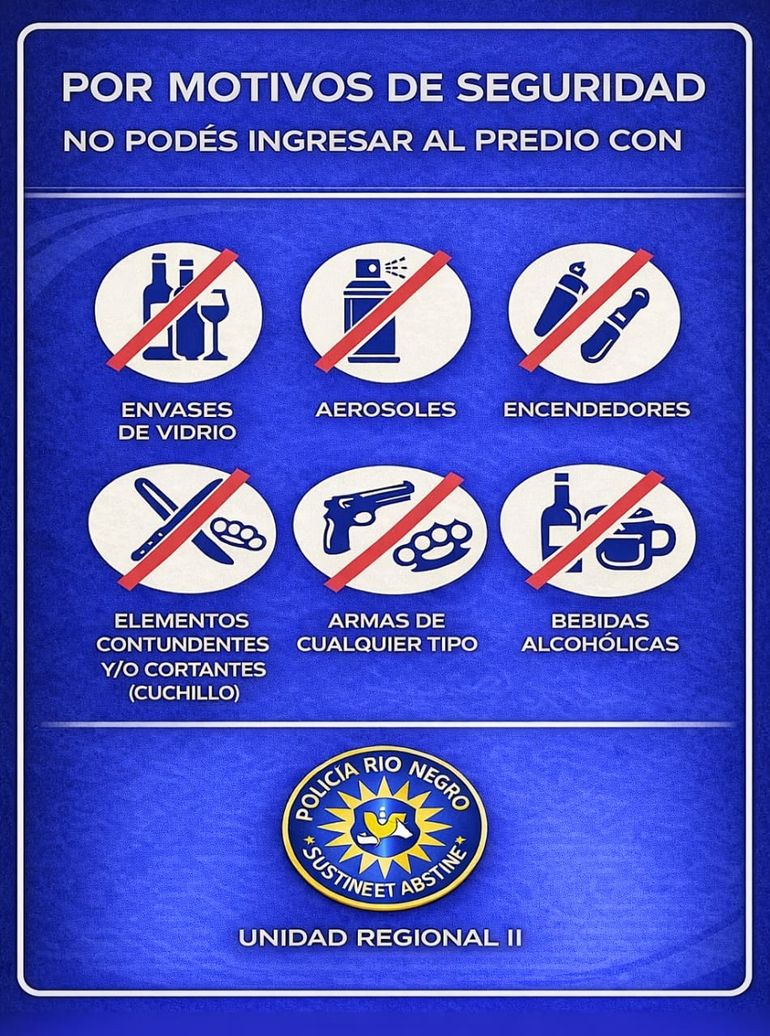 Los elementos prohibidos en la Fiesta Nacional de la Manzana. 