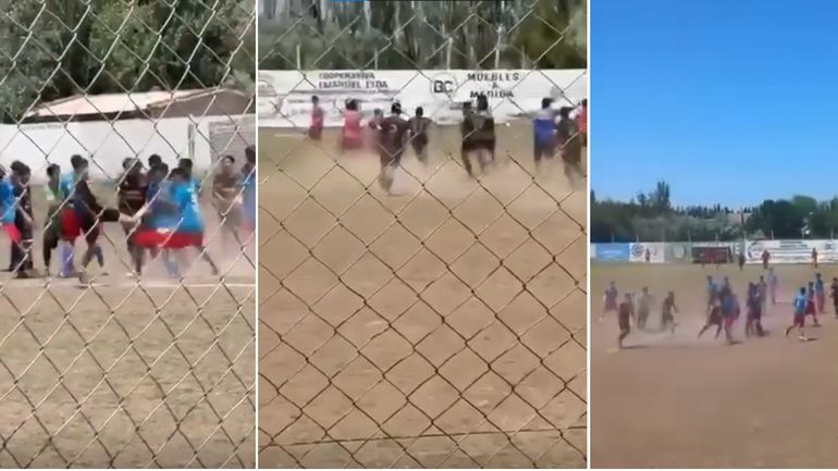 La batalla campal se desató en la canha de Cinco Saltos