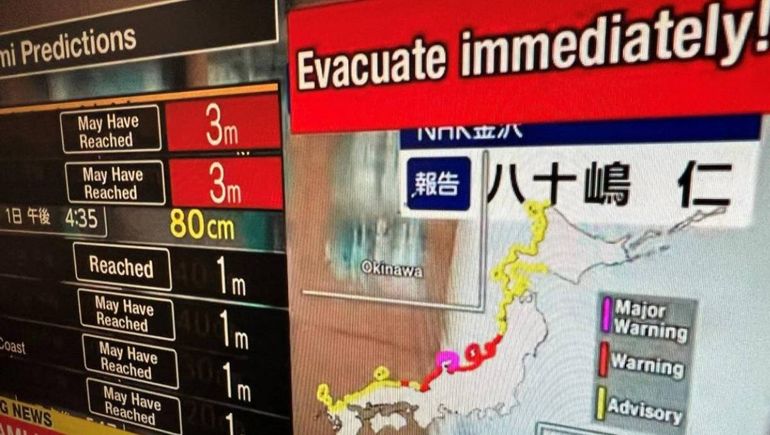 Fuertes sismos y alerta de tsunami en Japón