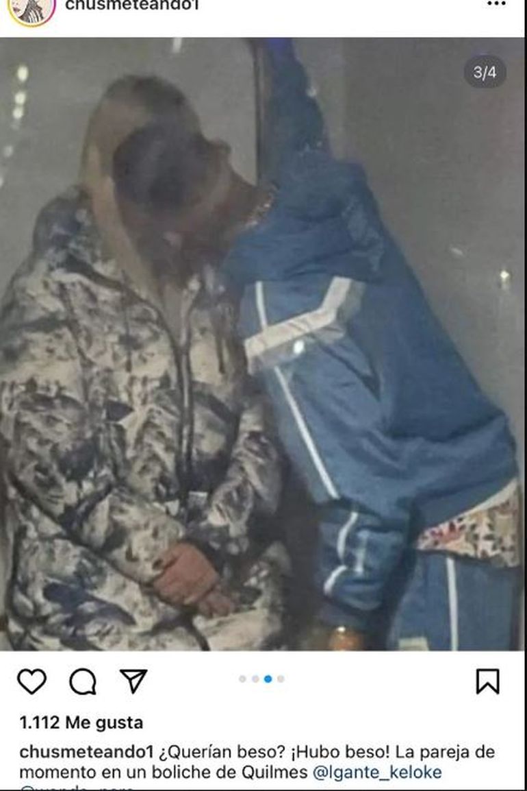 La foto del beso de Wanda Nara y L-Gante del que habla todo el mundo