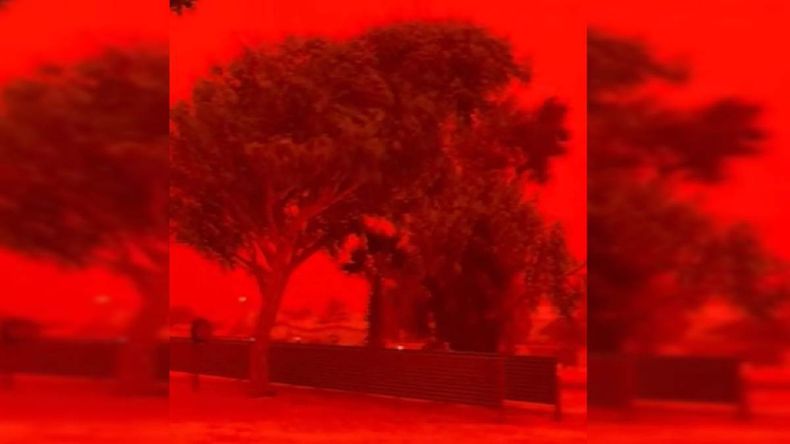 El cielo se tornó rojo en el noroeste de Australia durante el paso de la tormenta Narelle.&nbsp; &nbsp;