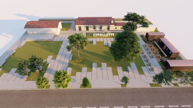 La plaza de la estación de trenes está casi lista para su estreno