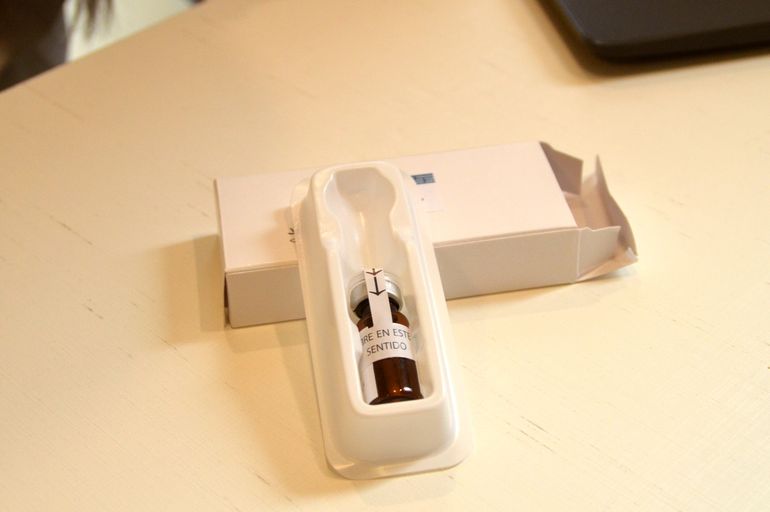 El pellet viene en ampollas y personalizado. Foto Antonio Spagnuolo.