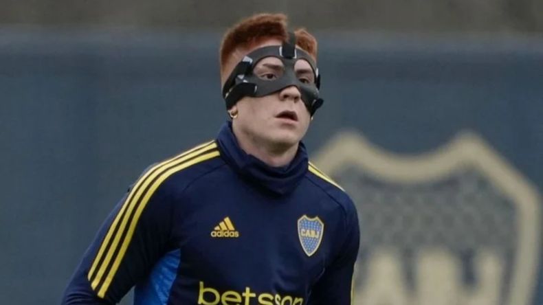 El Colo Valentín Barco en el entrenamiento de este jueves. Foto: Prensa Boca