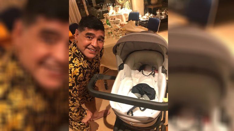 Maradona viajó a Italia para conocer a Dieguito Matías, su segundo nieto