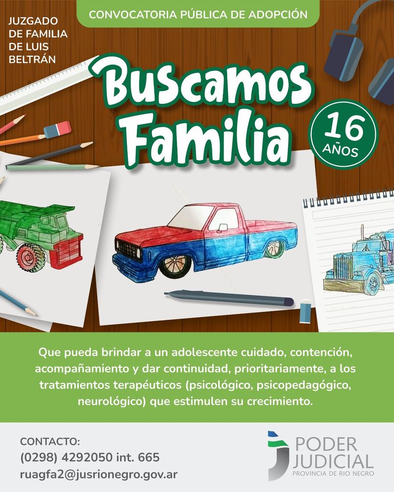 Contin&uacute;a vigente la b&uacute;queda de familias adoptivas para un joven de 16 a&ntilde;os