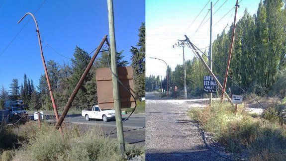 Un camión derribó varios postes de luz y provocó un apagón
