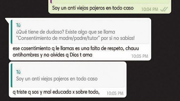 Denunció en las redes sociales que fue acosada por Whatsapp