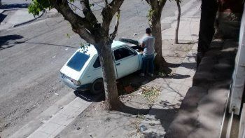 choco contra un arbol y escondio las botellas de alcohol para zafar de la multa 