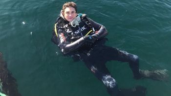 Juan Cruz Zanaboni, el buzo de Puerto Madryn que se accidentó en las Bahamas.