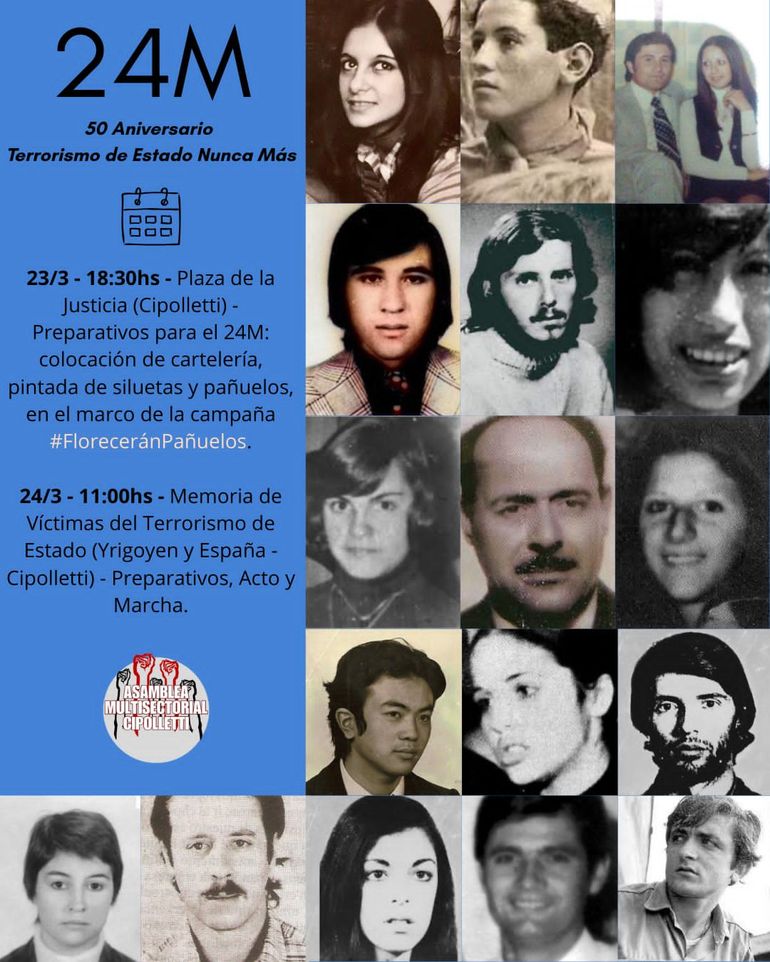 Las víctimas del terrorismo de Estado no deben ser olvidadas. El memorial web del Municipio debe adquirir más visibilidad y fácil acceso. Más en estos tiempos, ya que se está a días de los 50 años del golpe militar de 1986. La Multisectorial, por eso, prepara actividades.